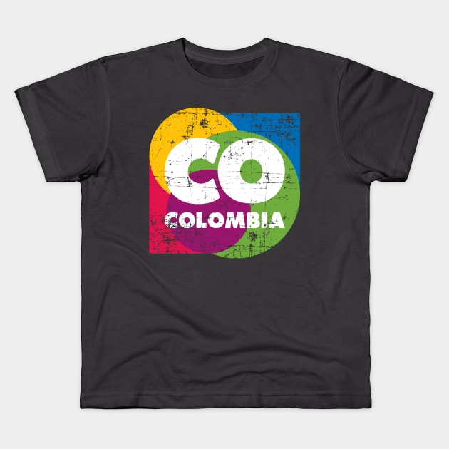 Colombia - CO - logo vintage design Kids T-Shirt by verde